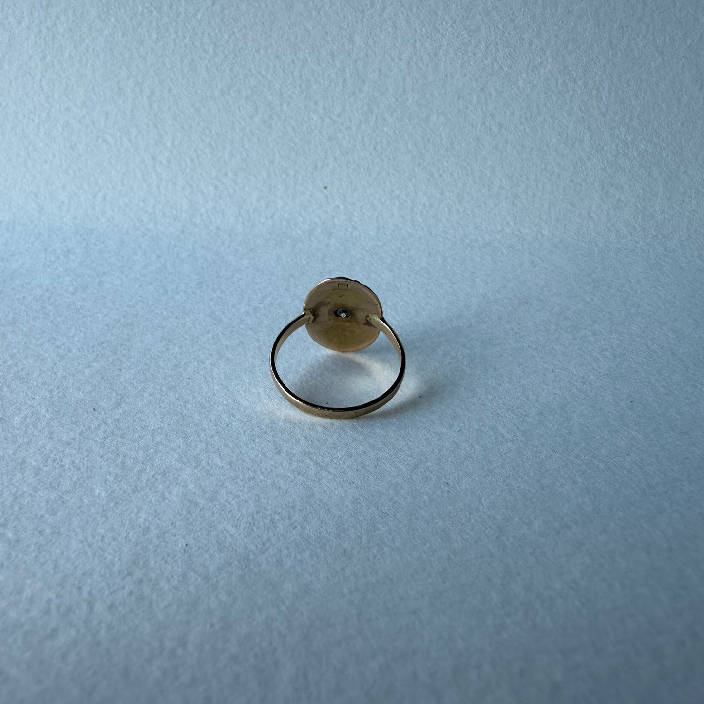 Antique Art Nouveau 14k Yellow Gold Starburst .25ct Diamond Ring Sz 6.5