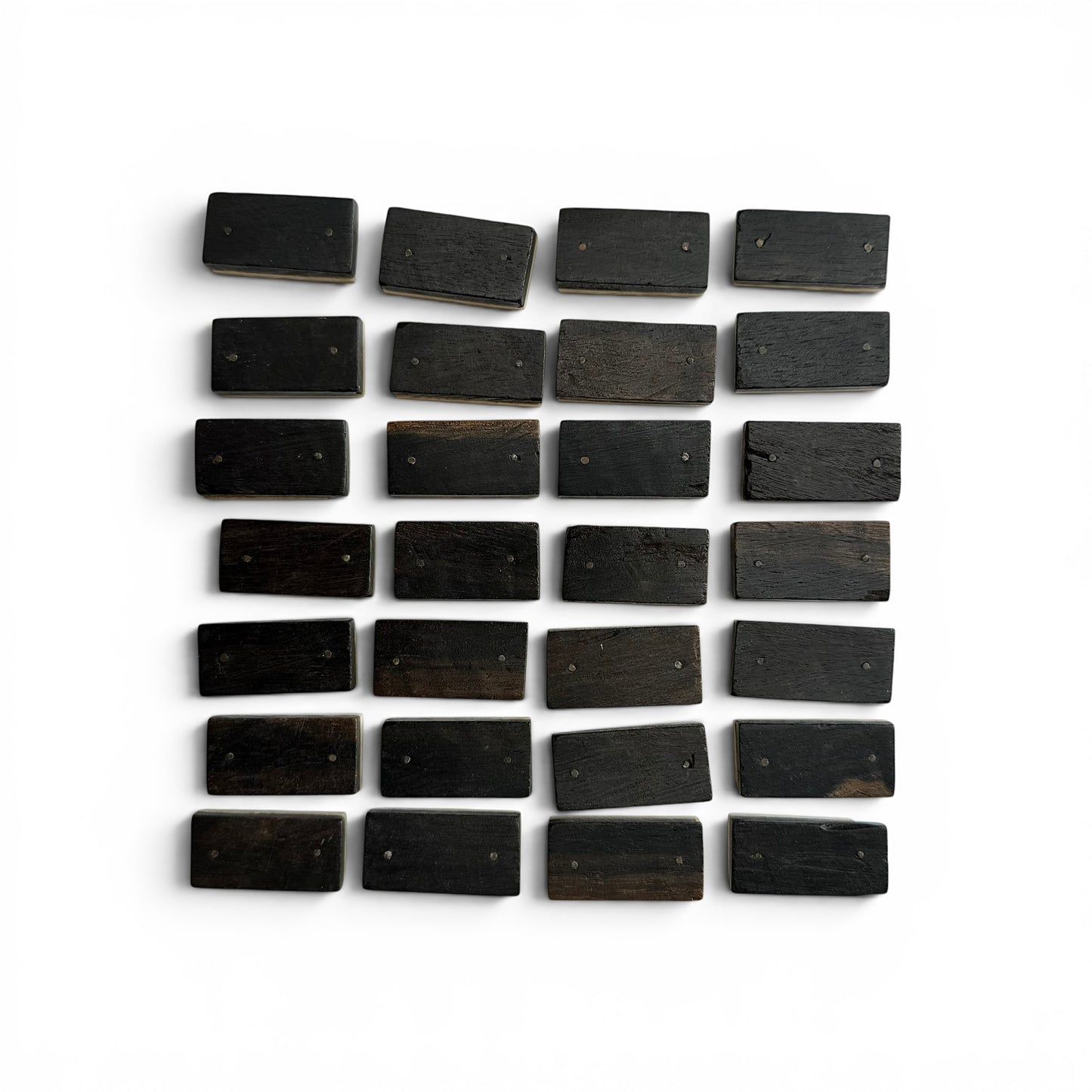 1854 Bone And Ebony Domino Set With Box Art