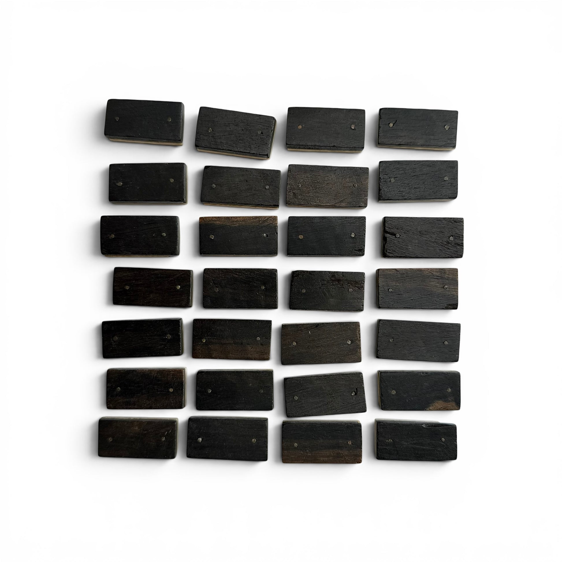 1854 Bone And Ebony Domino Set With Box Art