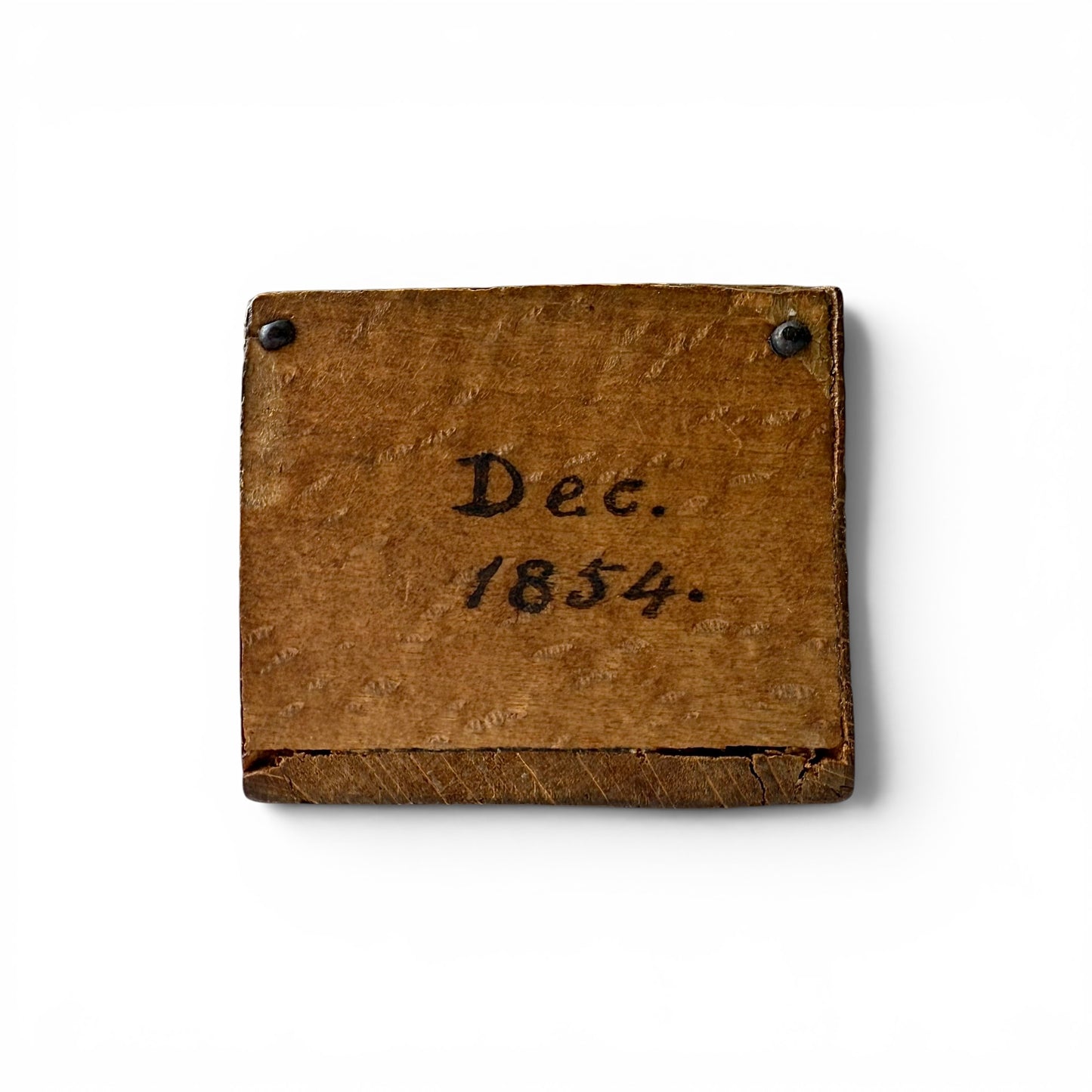 1854 Bone And Ebony Domino Set With Box Art  'Dec. 1854' text on a white background