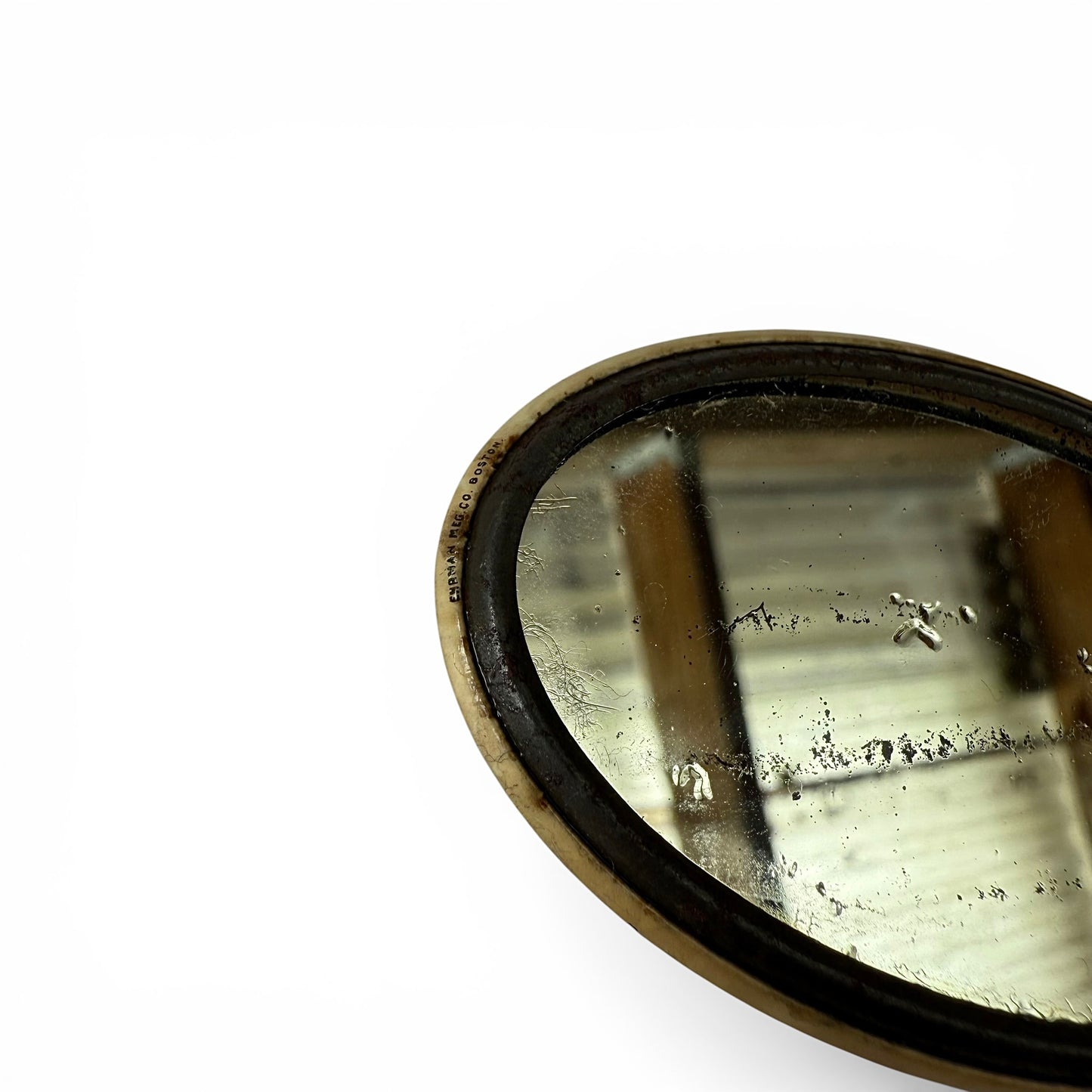 1910 Boot And Shoe Workers Union Celluloid Mirror close up of mirror