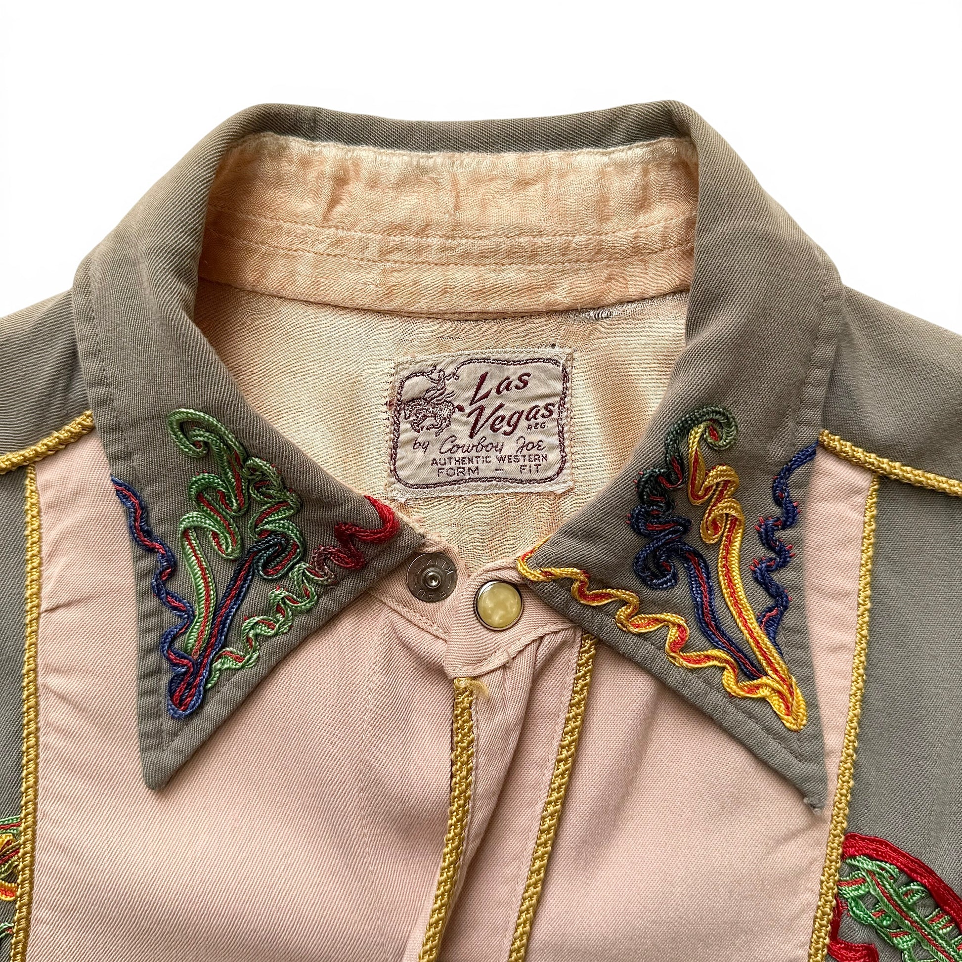1940/1950s Las Vegas By Cowboy Joe Embroidered Western Shirt