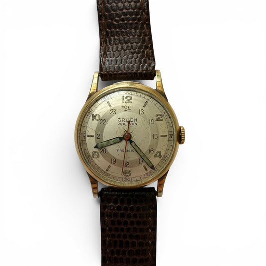 1940s Gruen Veri-Thin "Pan American" Manual Wind Watch