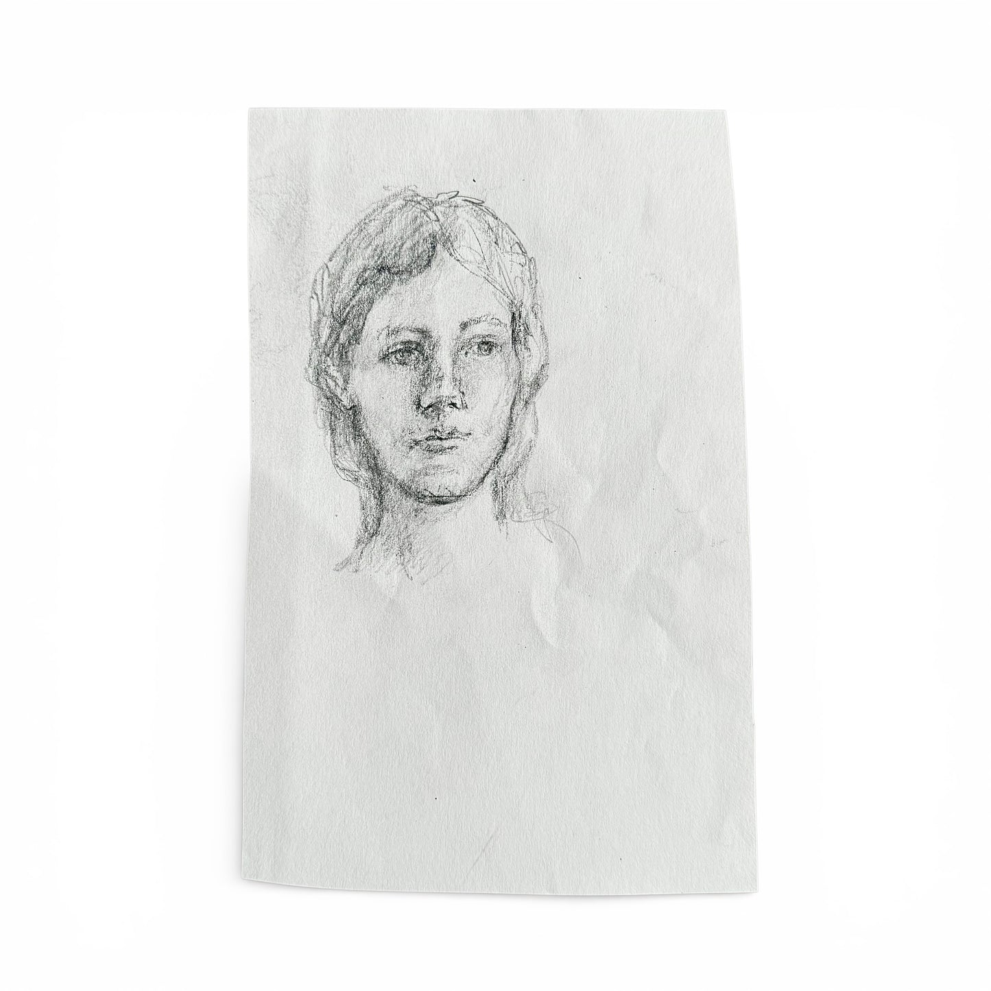 1950/60s Artist Self Portrait - Gail Sudler Rockwell Sketch of a person's head on a white background