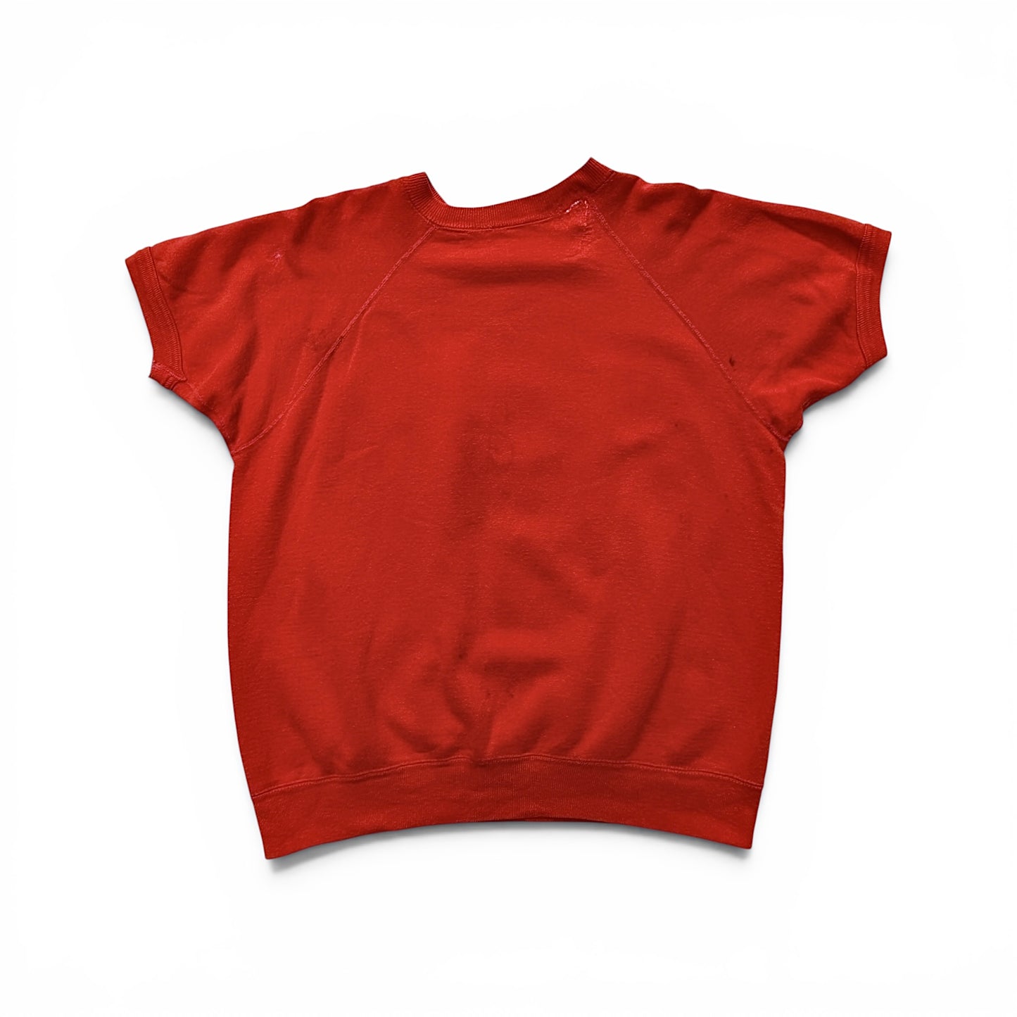 1960/1970s "Screwed Again" Short Sleeve Sweatshirt Red sweatshirt on a white background