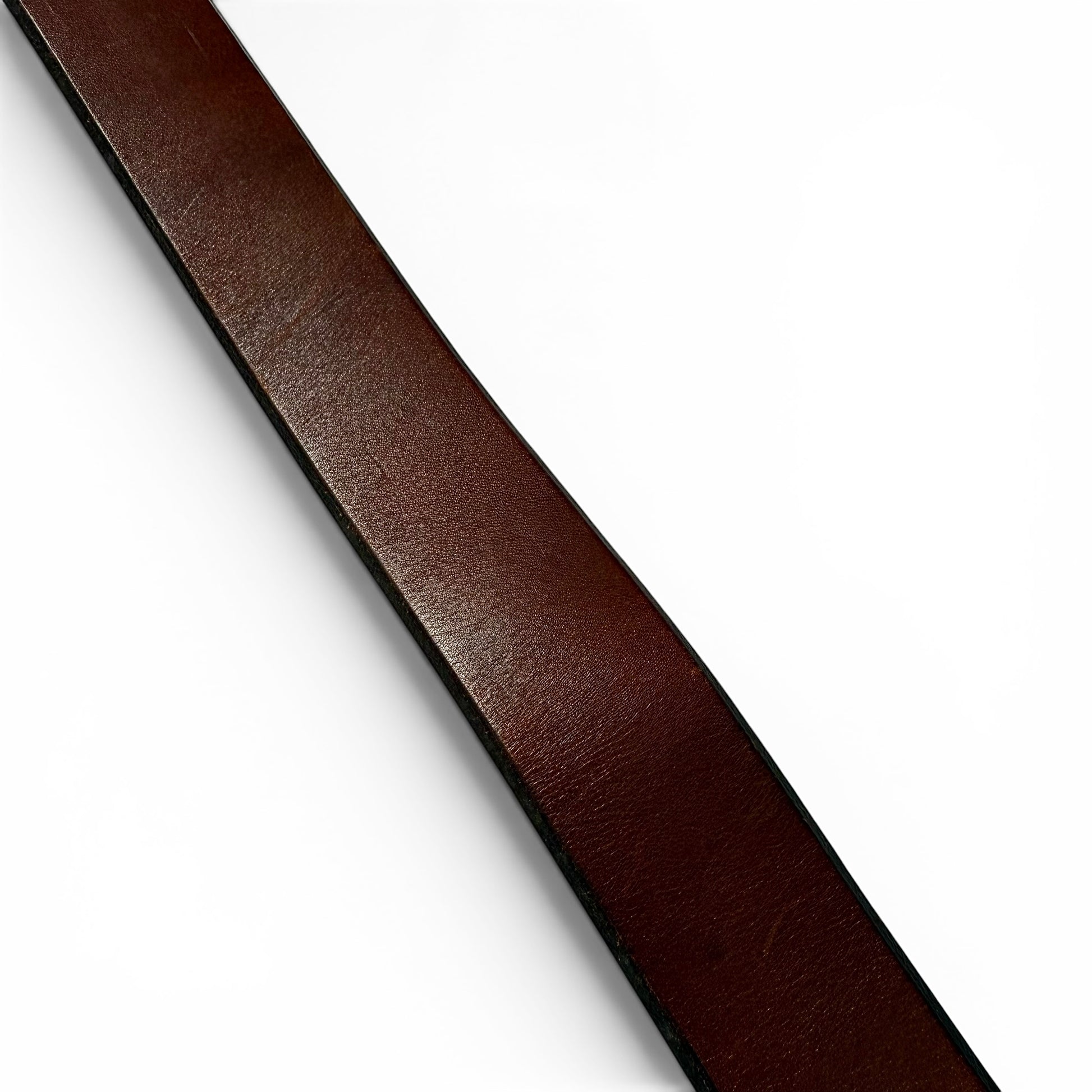 1970 Enamel And Brass "Clean Air Land Water" Buckle Leather Belt Brown leather belt on a white background