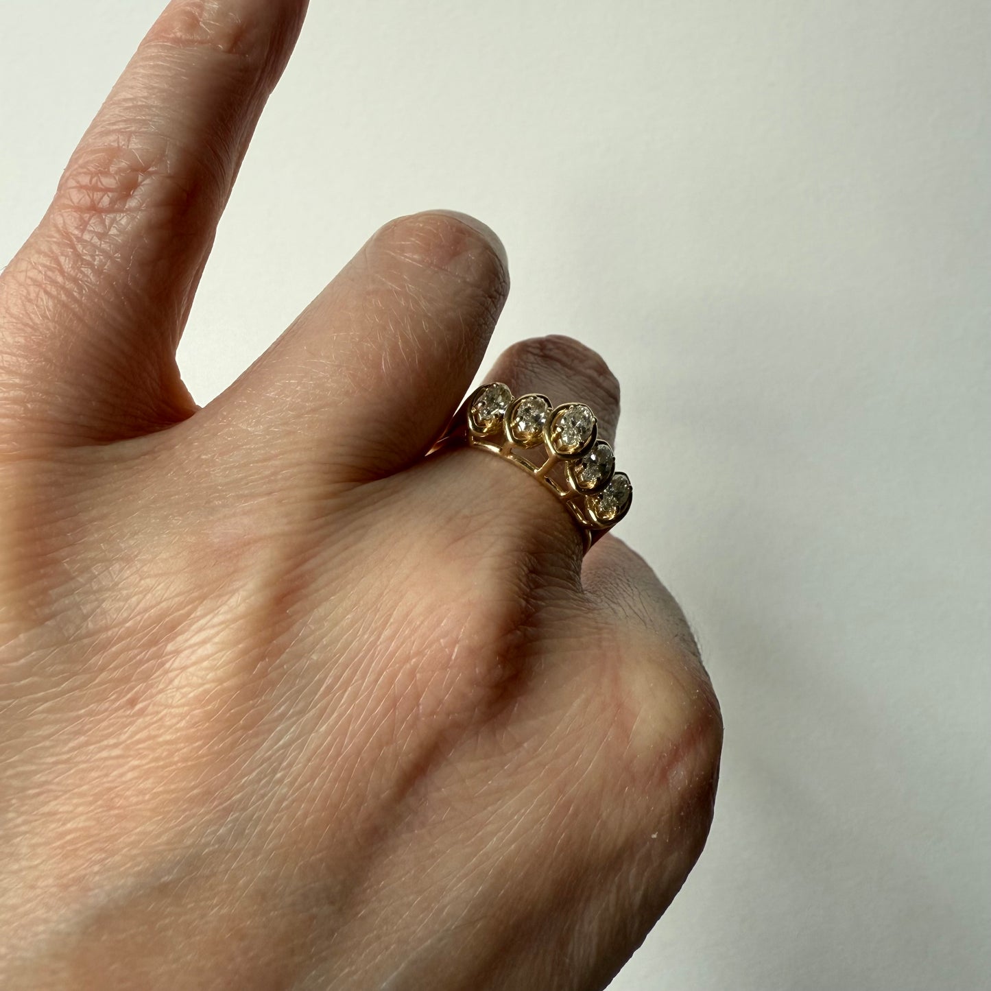 1ctw Natural Marquise Diamond 14K Yellow Gold Ring Size 8.75