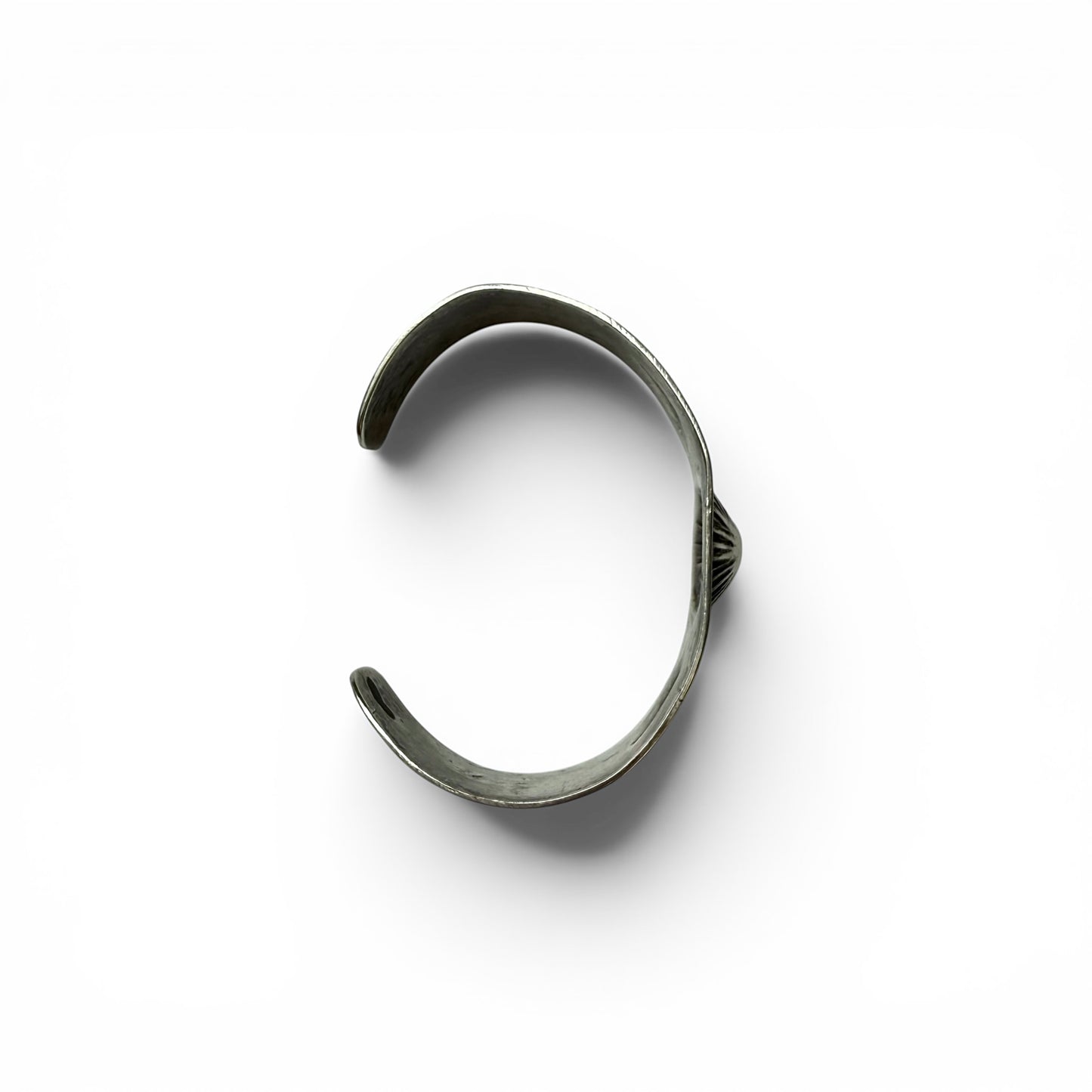 ca. 1930s-1940s Diné (Navajo) Sterling Silver Stamped Cuff