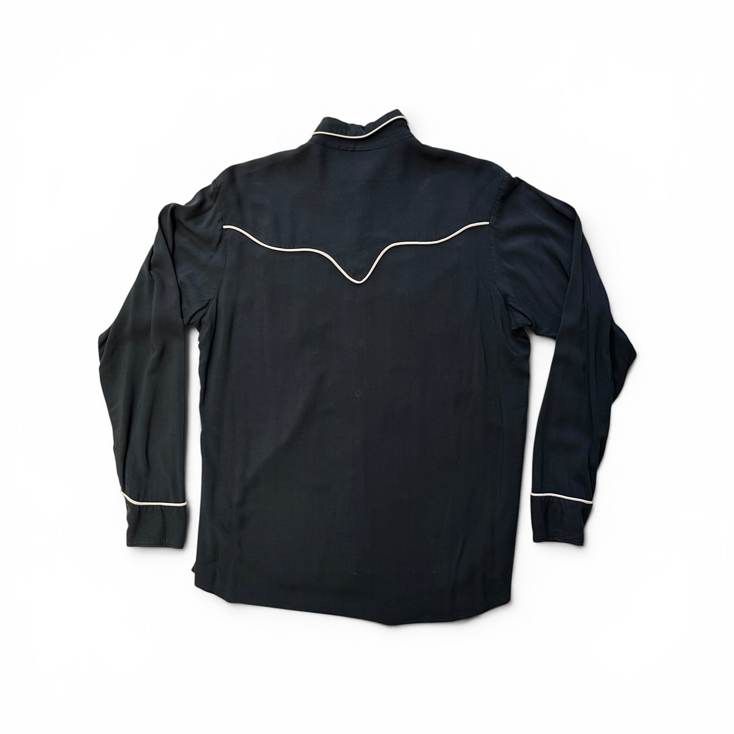 1950s Miller Embroidered Rayon Gabardine Western Shirt