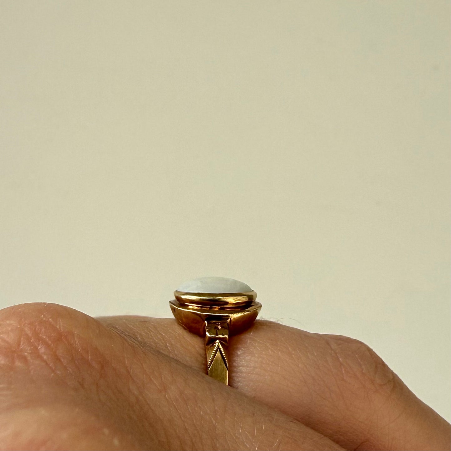 Victorian 10k Yellow Gold Opal Ring Size 6