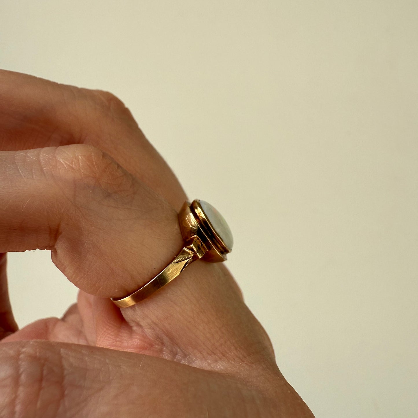 Victorian 10k Yellow Gold Opal Ring Size 6