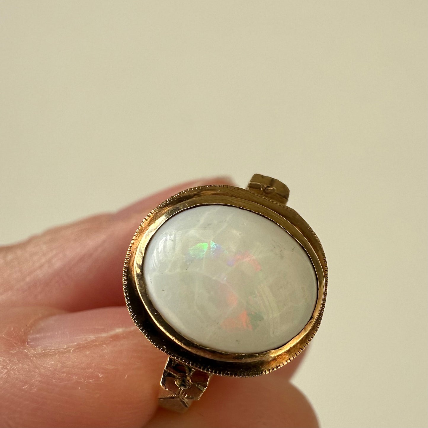 Victorian 10k Yellow Gold Opal Ring Size 6