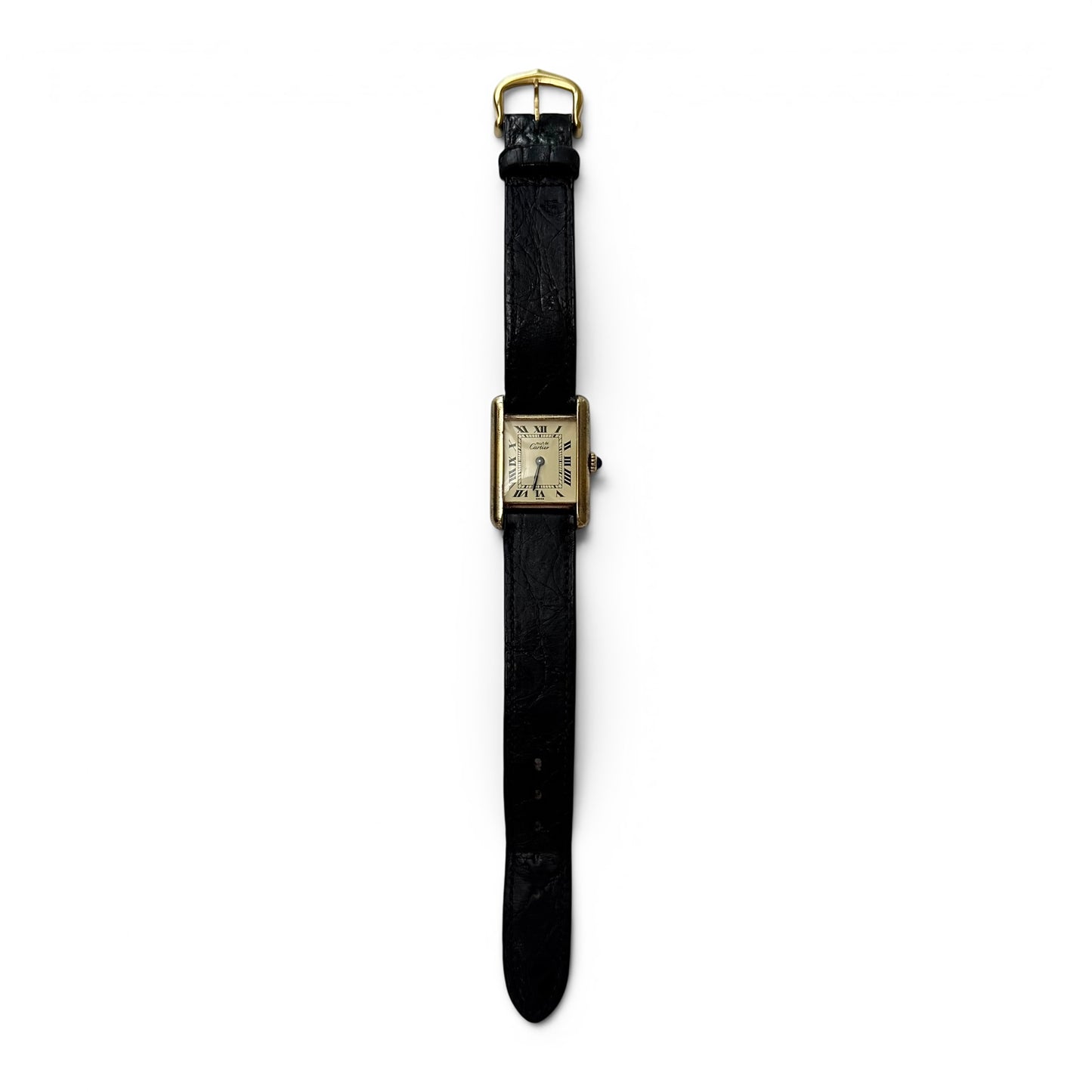 Late 1970s Must De Cartier Manual Wind Tank Watch