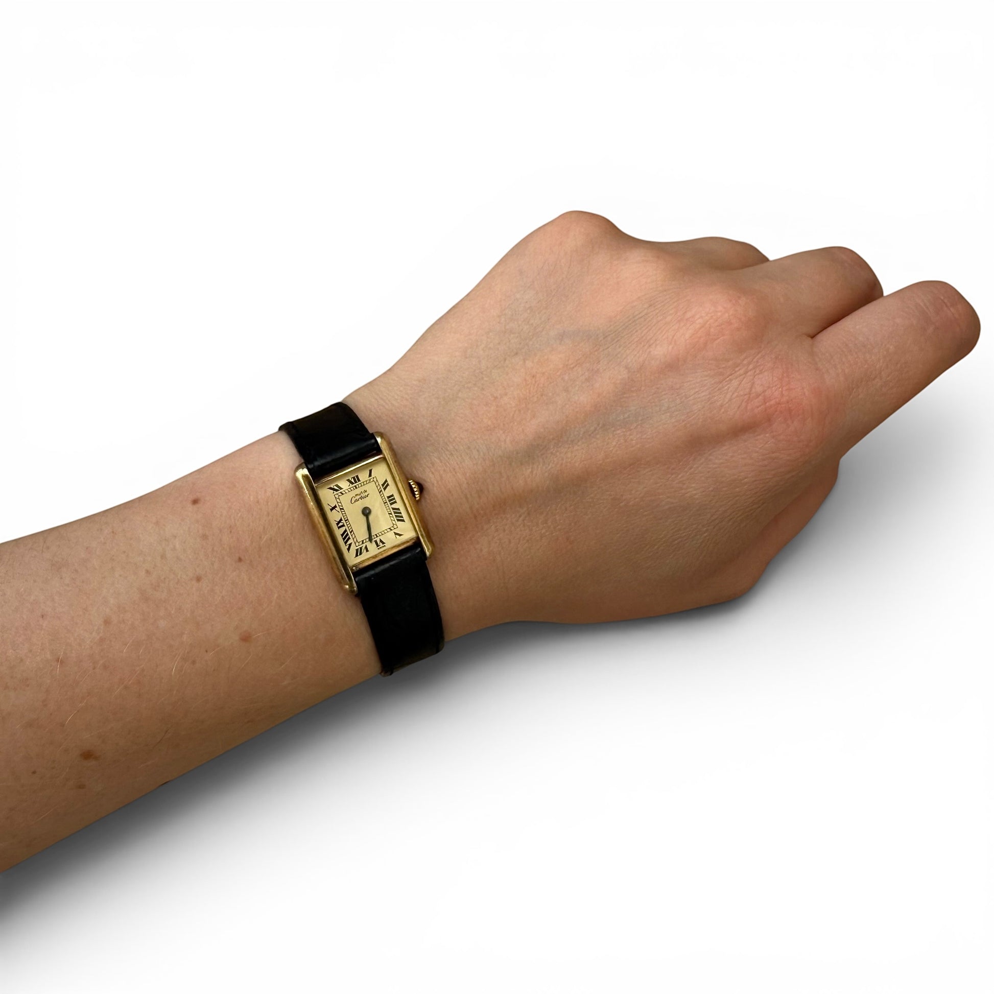 Late 1970s Must De Cartier Manual Wind Tank Watch