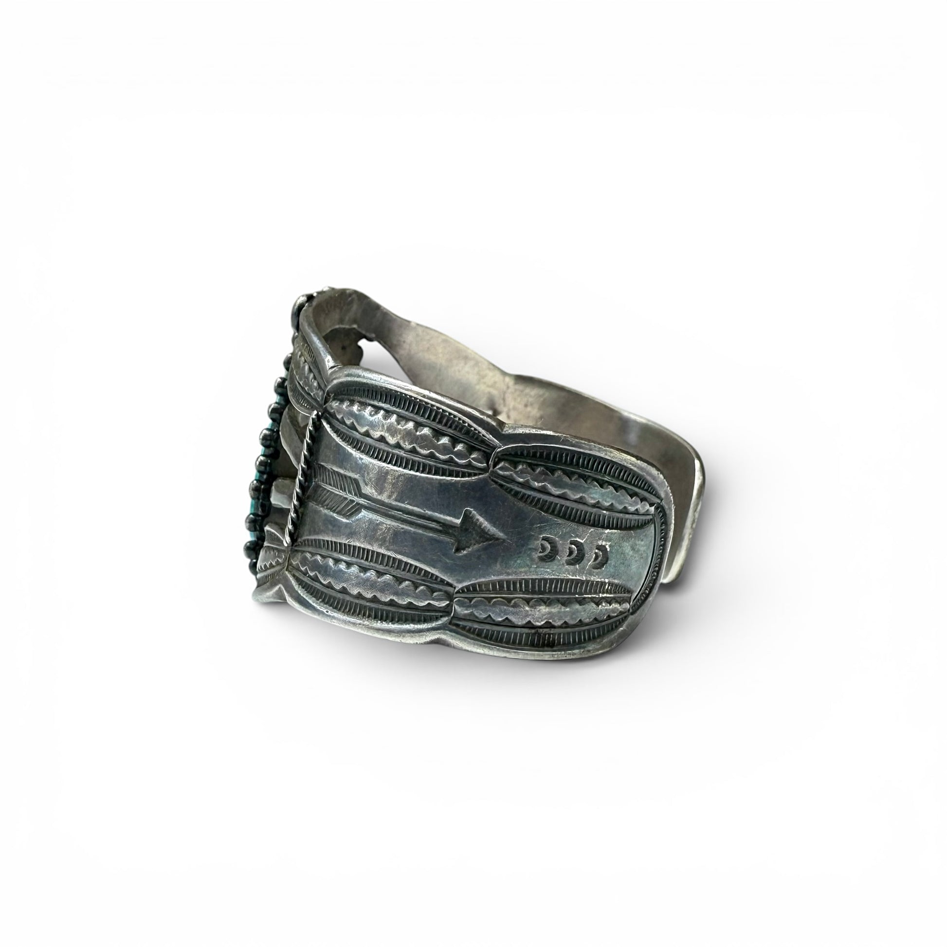 Vintage Sterling Silver & Turquoise Diné (Navajo) Bracelet
