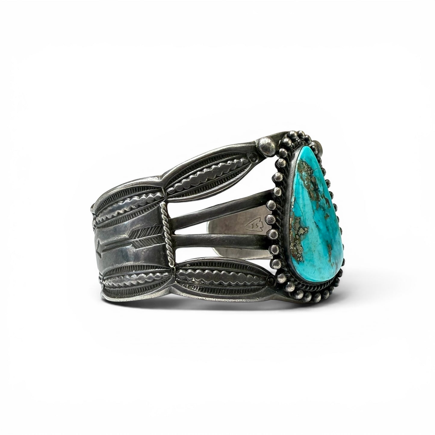 Vintage Sterling Silver & Turquoise Diné (Navajo) Bracelet
