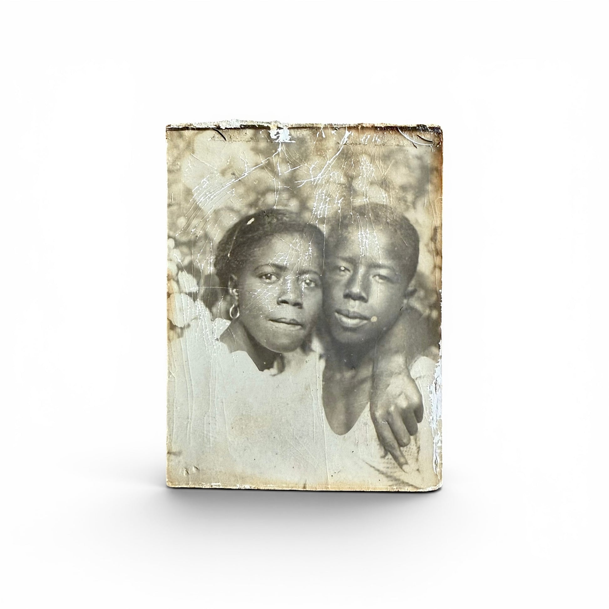 Young Love- Snapshot of two young african americans in a photo booth
